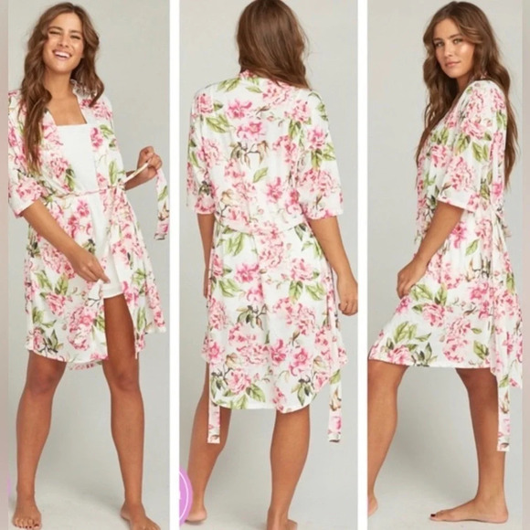 Show Me Your Mumu Brie Robe Garden of Bloom Floral Lightweight ONE SIZE - Picture 9 of 9
